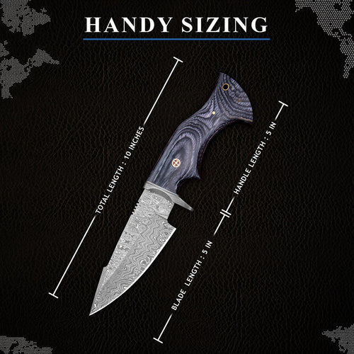 Ironcrest Black Damascus Knife